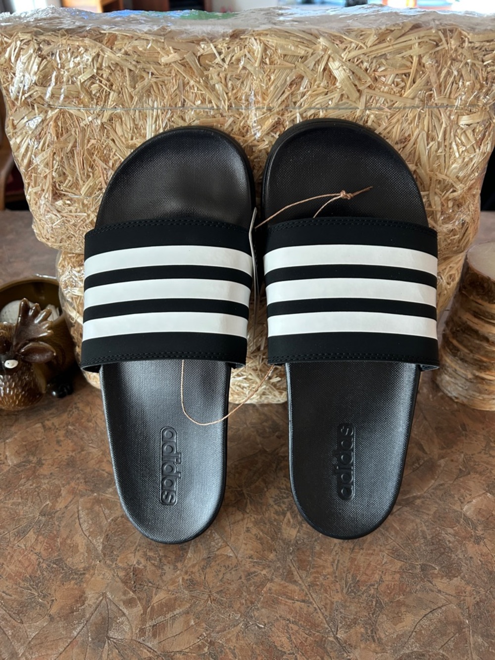 Adidas Classic Black and White Comfort Slide